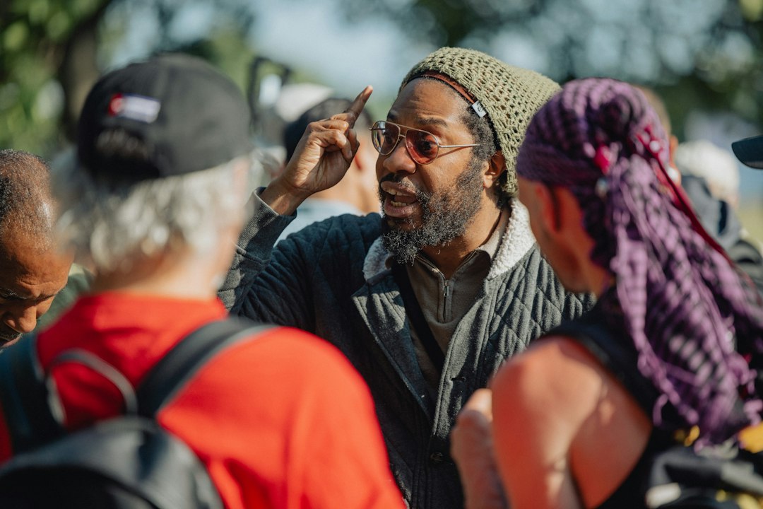 Community leader speaking to a local gathering
