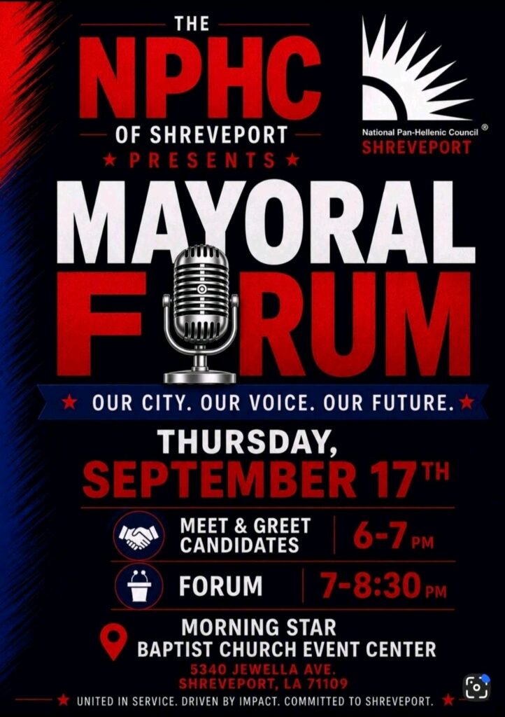NPHC Shreveport Mayoral Forum flyer